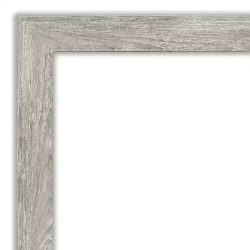 Miroir de plain-pied/inclinable encadré gris tourterelle de 30 po x 66 po - : Cadre en bois rustique, peut être fixé au mur