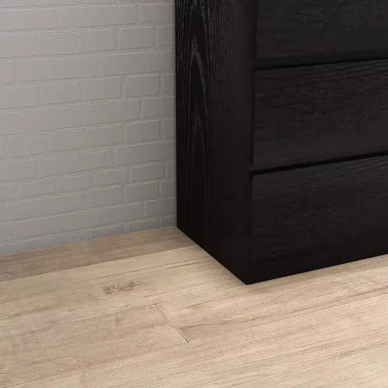 Commode de chevet rétro avec 5 tiroirs en similibois, meuble de rangement avec glissières métalliques pour salon, couloir, entrée