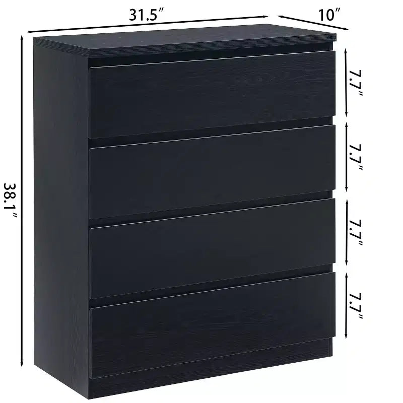 Commode de chevet rétro avec 5 tiroirs en similibois, meuble de rangement avec glissières métalliques pour salon, couloir, entrée
