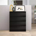 Commode de chevet rétro avec 5 tiroirs en similibois, meuble de rangement avec glissières métalliques pour salon, couloir, entrée