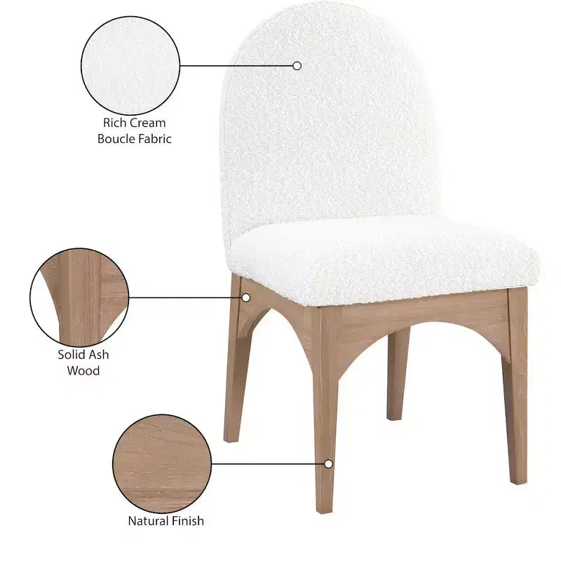 Chaise de salle à manger en tissu bouclé Waldorf