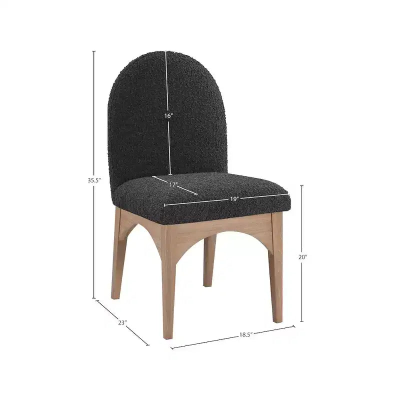 Chaise de salle à manger en tissu bouclé Waldorf