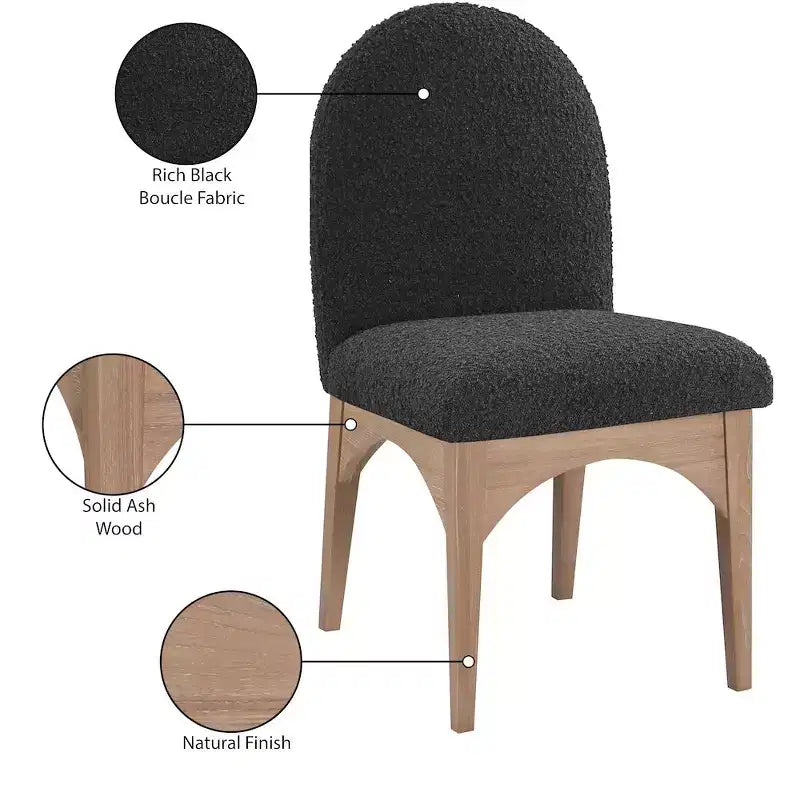 Chaise de salle à manger en tissu bouclé Waldorf