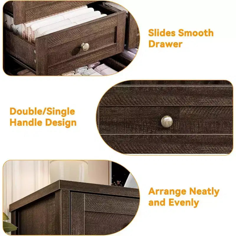 Commode à 12 tiroirs, grande commode moderne pour chambre à coucher, meuble TV pour téléviseur de 65 pouces, meuble de rangement en bois pour salon, couloir