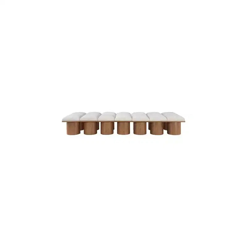 Banc en tissu bouclé crème Pavilion