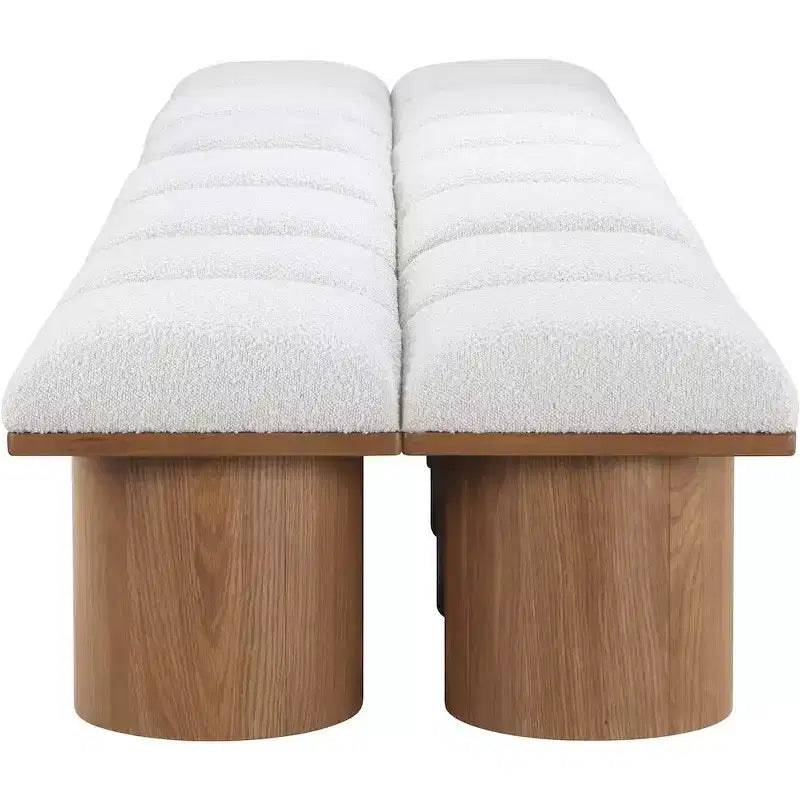 Banc en tissu bouclé crème Pavilion