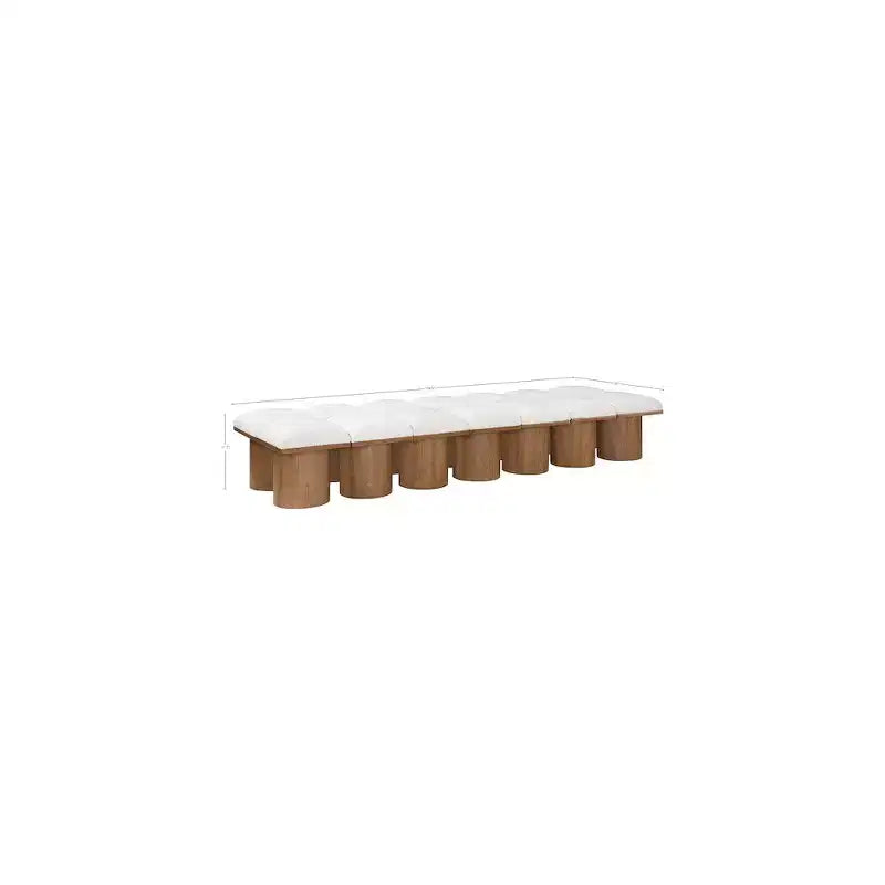 Banc en tissu bouclé crème Pavilion