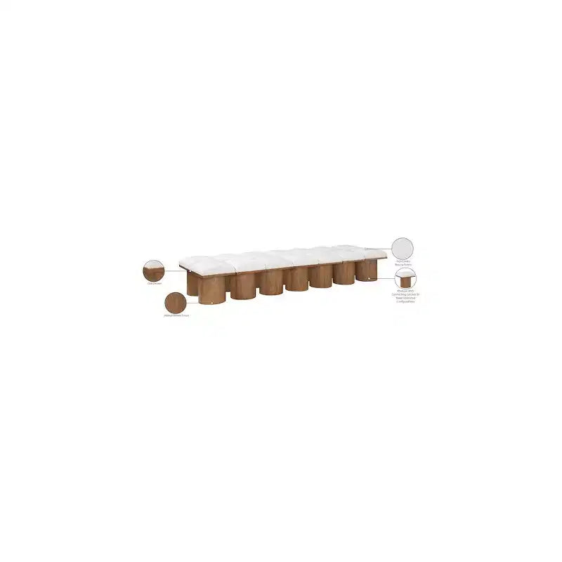 Banc en tissu bouclé crème Pavilion