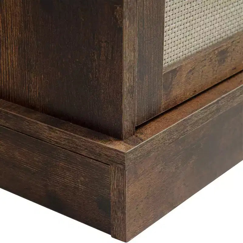 Meuble de Rangement de Cuisine, Armoire Haute avec 4 Étagères Intérieures Réglables et 4 Portes, Buffet Polyvalent pour Salon ou Salle à Manger