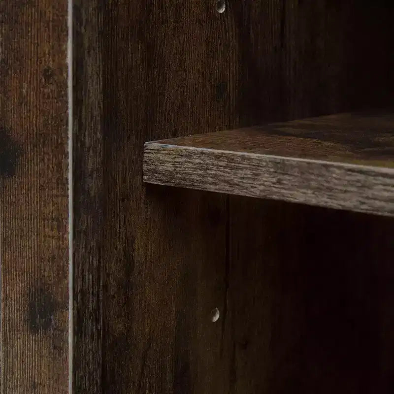 Meuble de Rangement de Cuisine, Armoire Haute avec 4 Étagères Intérieures Réglables et 4 Portes, Buffet Polyvalent pour Salon ou Salle à Manger