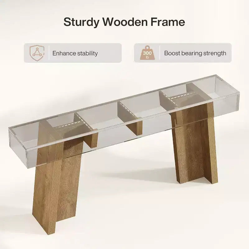Table console de 180 cm de long, table étroite de style rustique pour entrée derrière le canapé pour salon, couloir, hall, vestibule