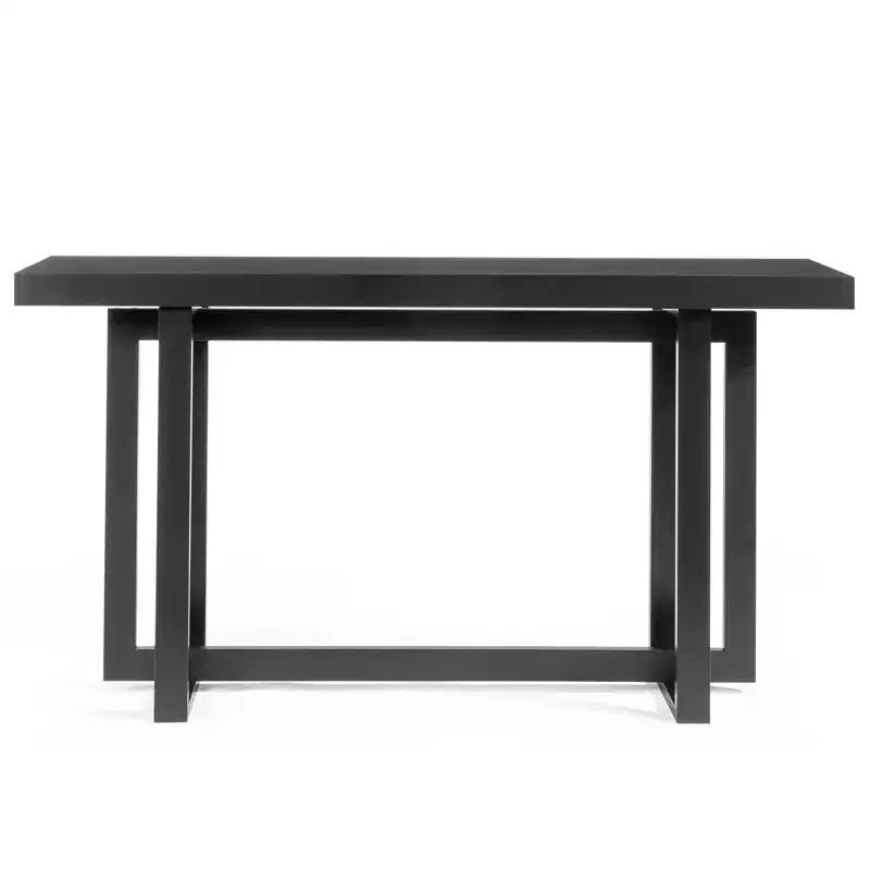 Console rectangulaire en bois massif 59 po noir