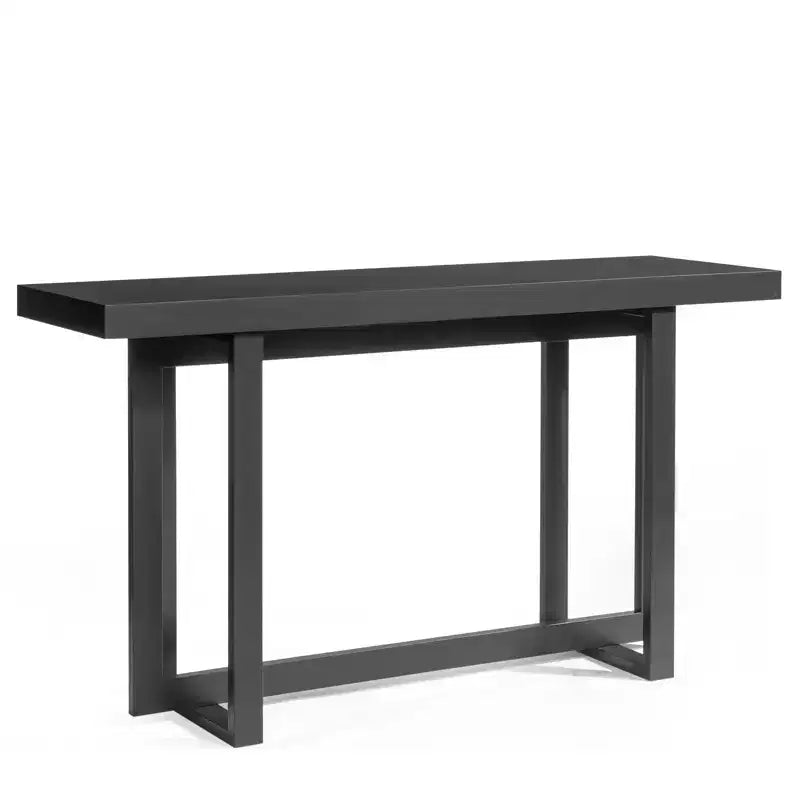 Console rectangulaire en bois massif 59 po noir
