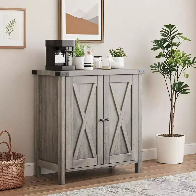 29.9 Buffet Bahut avec Étagères Réglables et 2 Portes, Meuble d'Appoint Console pour Entrée