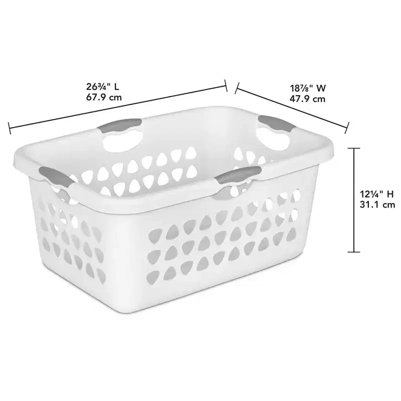 Panier à Linge Ultra, Panier en Plastique de 2 Boisseaux avec Poignées, Lot de 8