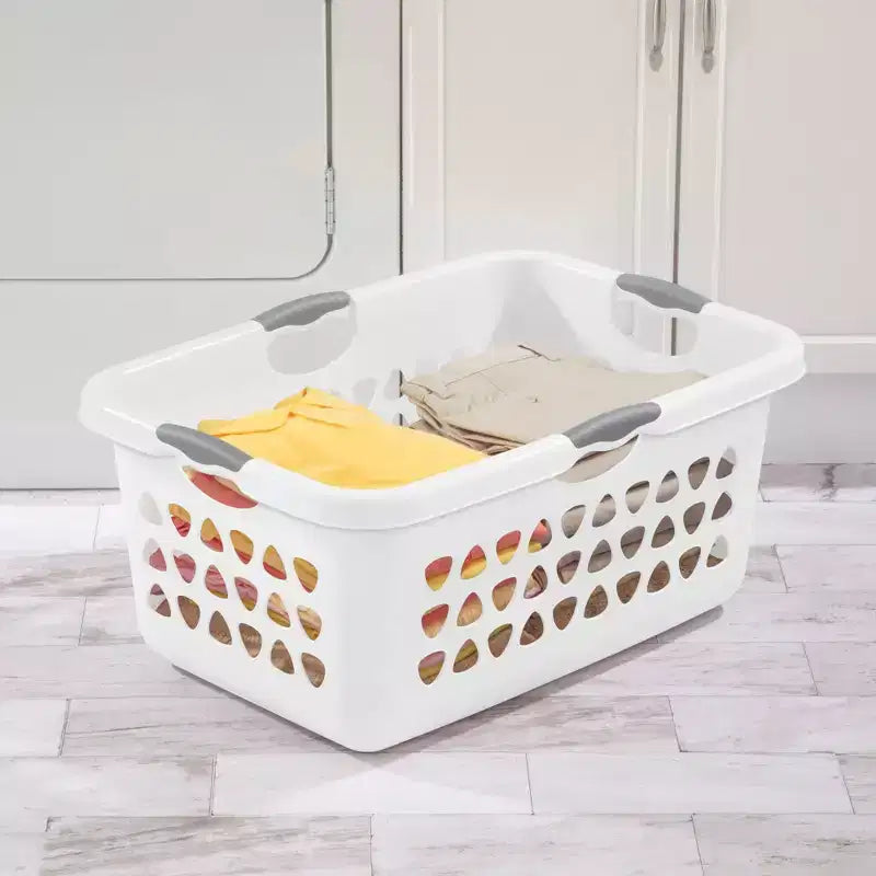Panier à Linge Ultra, Panier en Plastique de 2 Boisseaux avec Poignées, Lot de 8