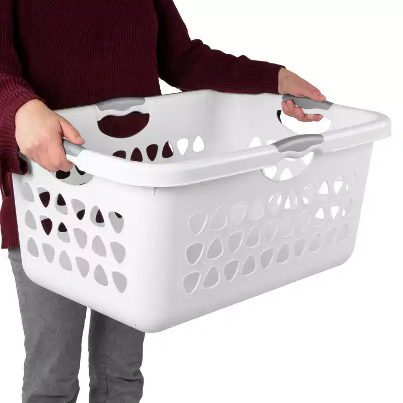 Panier à Linge Ultra, Panier en Plastique de 2 Boisseaux avec Poignées, Lot de 8
