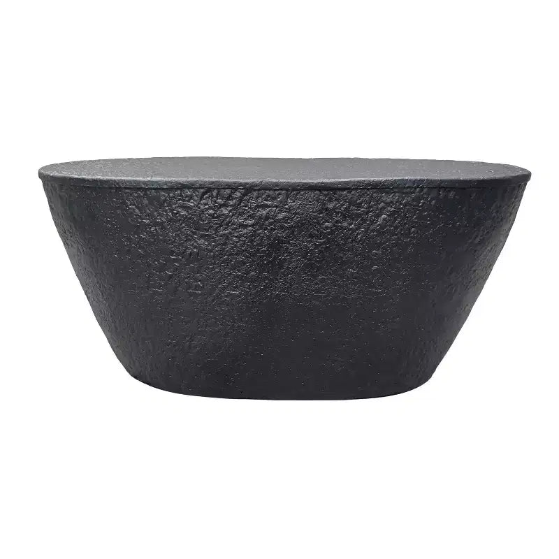 Table basse 36" - Design martelé fait main - Structure sculpturale en aluminium noir mat