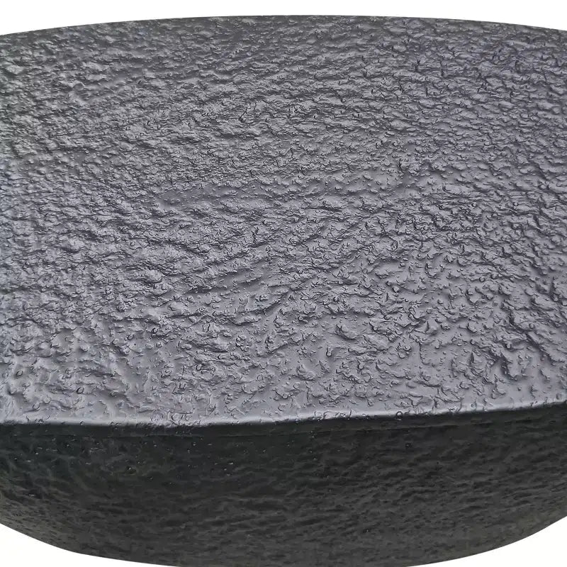 Table basse 36" - Design martelé fait main - Structure sculpturale en aluminium noir mat