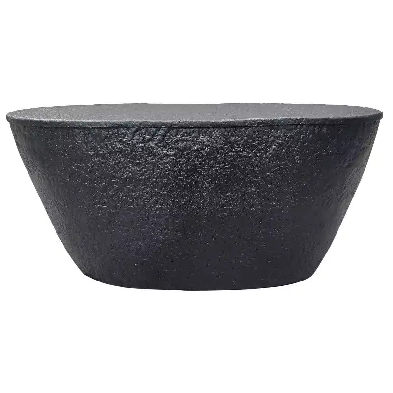Table basse 36" - Design martelé fait main - Structure sculpturale en aluminium noir mat