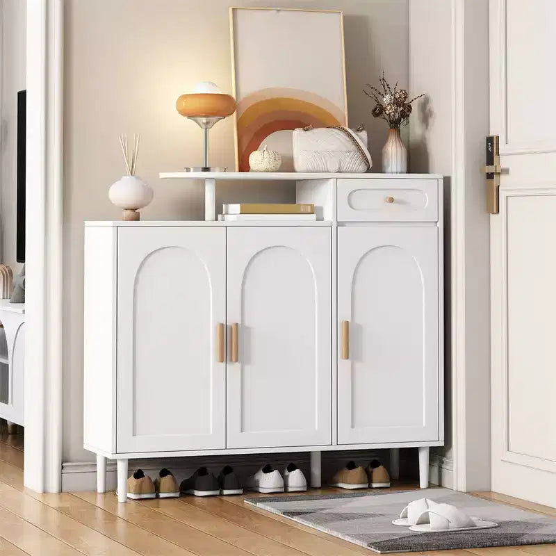 Meuble à chaussures moderne avec portes, meuble de rangement en bois avec étagères réglables, organisateur de chaussures pour entrée, couloir, salon