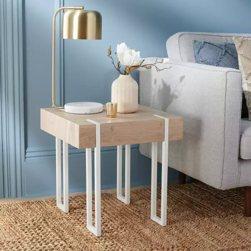 Table d'appoint Aberton - ACC7002 - Naturel/Blanc