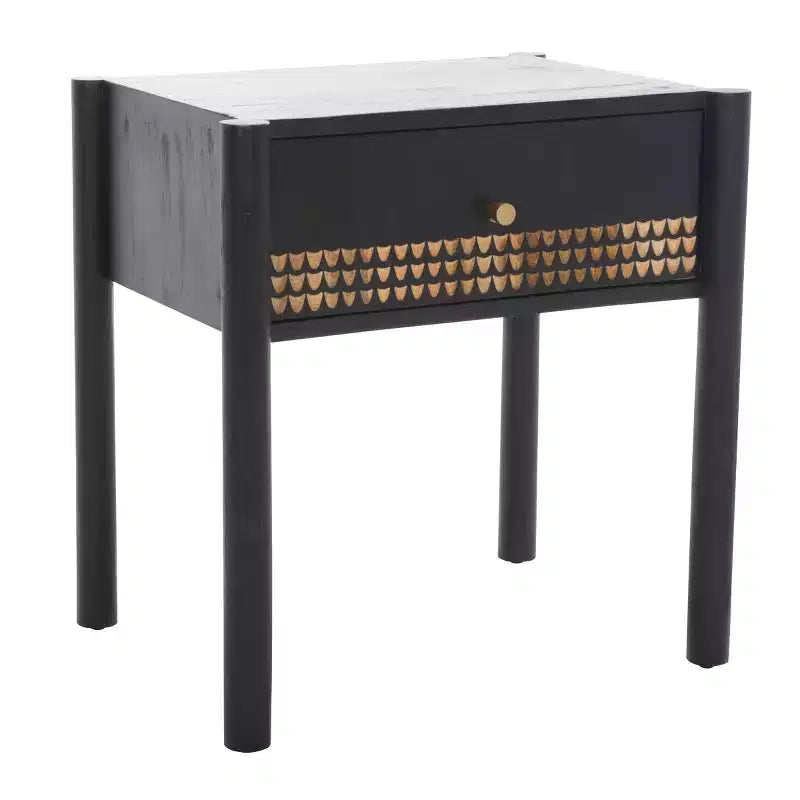 Table de chevet Errington 1 tiroir - NST9011 - Noir/Naturel