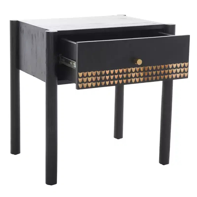 Table de chevet Errington 1 tiroir - NST9011 - Noir/Naturel