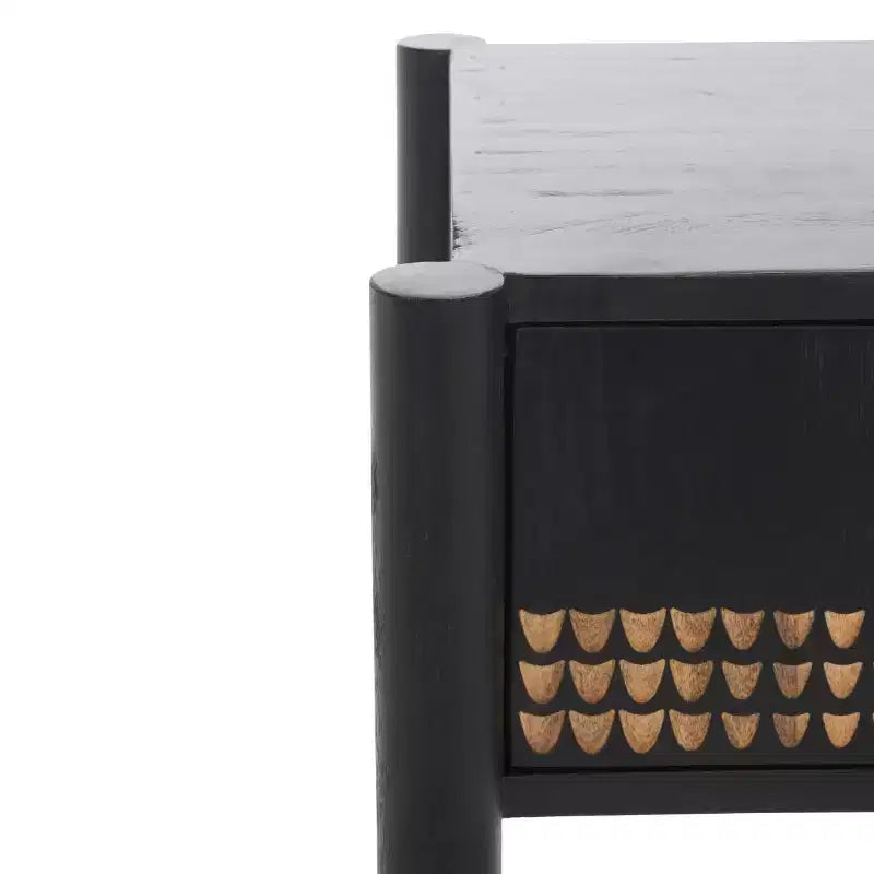 Table de chevet Errington 1 tiroir - NST9011 - Noir/Naturel