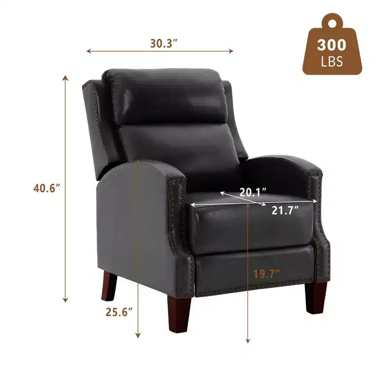 Fauteuil inclinable en similicuir avec rivets, fauteuil inclinable, canapé simple pour salon