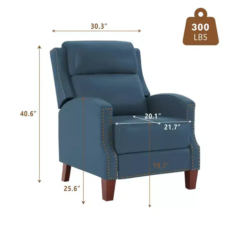 Fauteuil inclinable en similicuir avec rivets, fauteuil inclinable, canapé simple pour salon