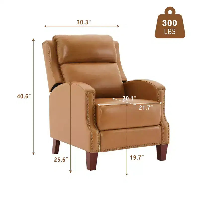 Fauteuil inclinable en similicuir avec rivets, fauteuil inclinable, canapé simple pour salon