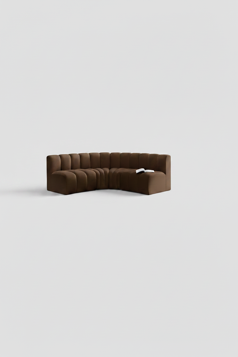 Arc Velvet Sofa - No Side Cabinet